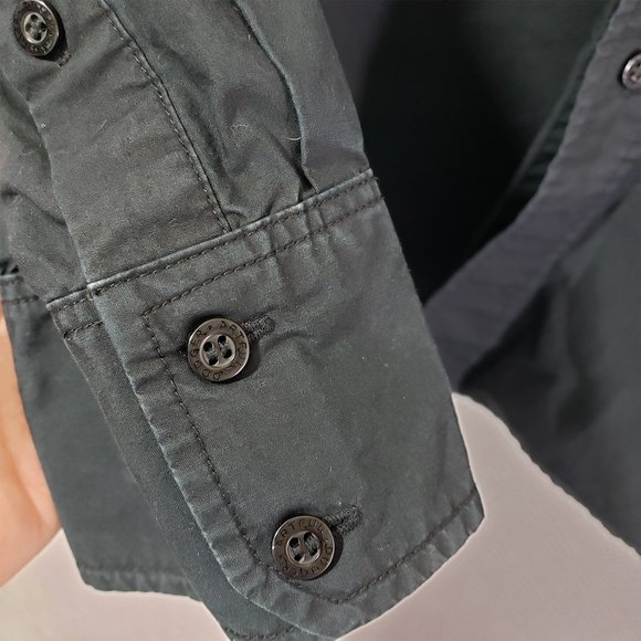ARTFUL DODGER 3X Black, Gray Embroidered, Military, Button Front Shirt Jacket - Picture 8 of 13